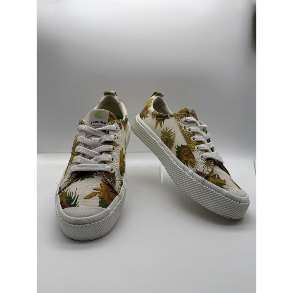 Cariuma OCA Low X Van Gogh Sunflower Organic Canvas Sneakers US Women's 7